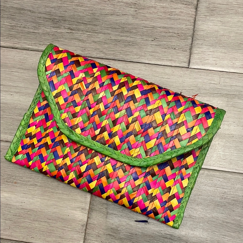 Multicolor Woven Clutch